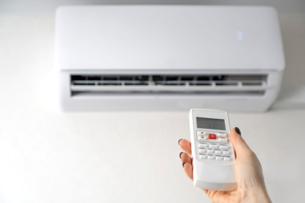 Air conditioner controlled by remote in a Walnut home